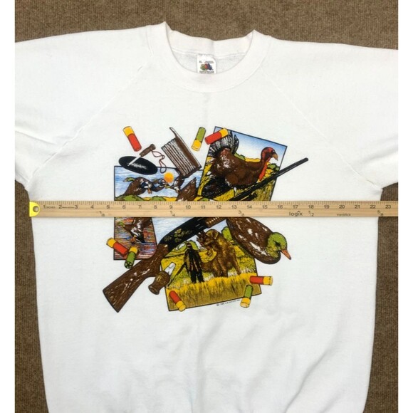 Vintage Duck Hunting Sweatshirt Mens XL Air Waves 1988 Print USA Made FOTL 80s - Picture 6 of 9